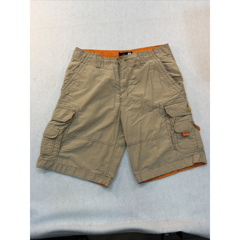 Ocean Pacific Shorts Mens 34‎ X 10.5 Beige/Orange Cargo